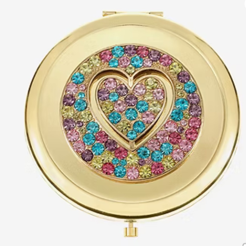 Monet Gold Tone Round Compact - Picture 2 of 7